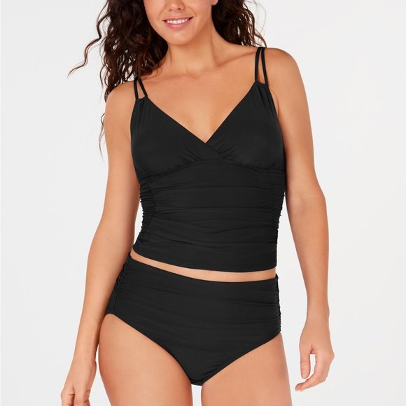 Calvin Klein Ruched Tankini Top - Picture 2 of 3